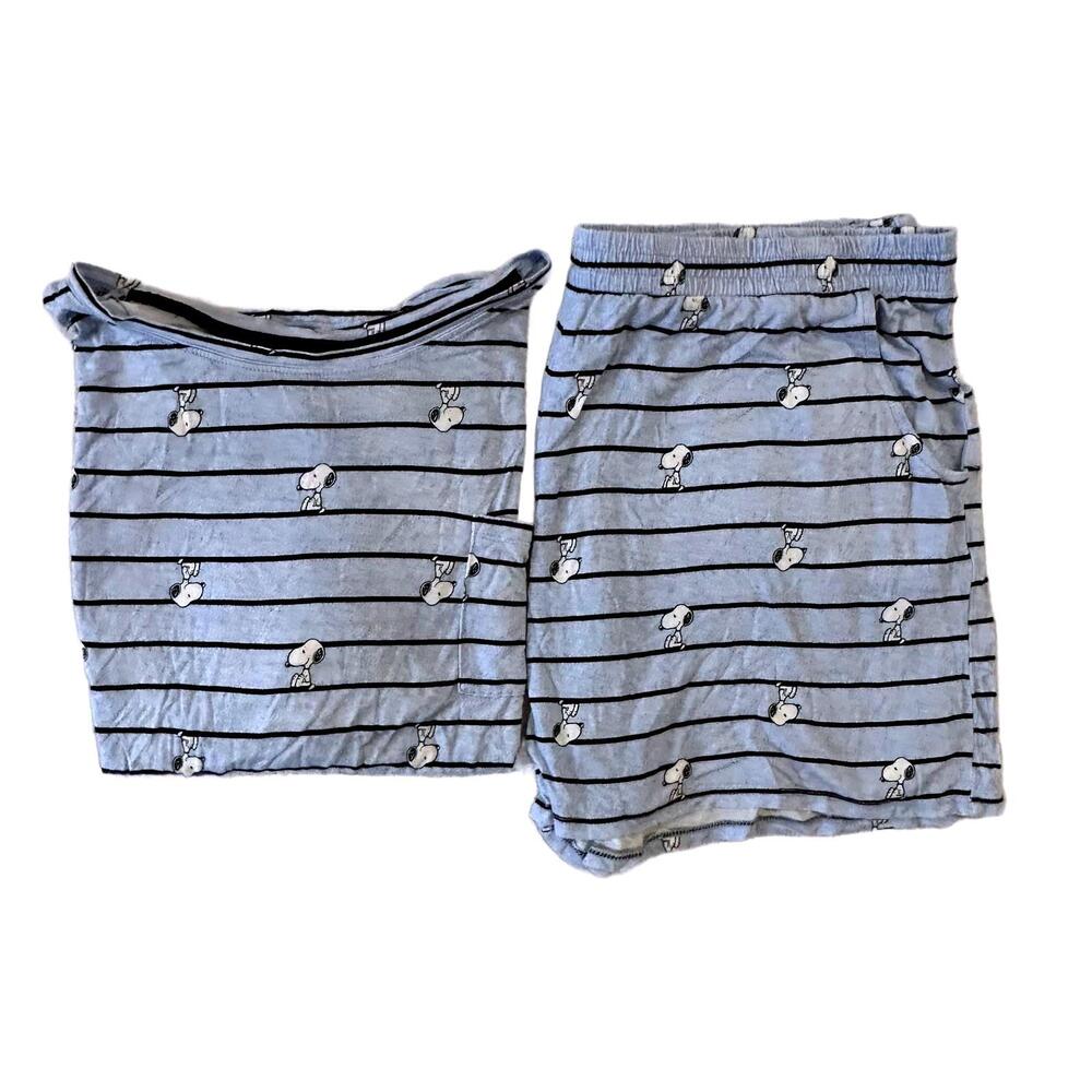 Peanuts Snoopy 2022 Blue Women's Pajama Set with Short - XL